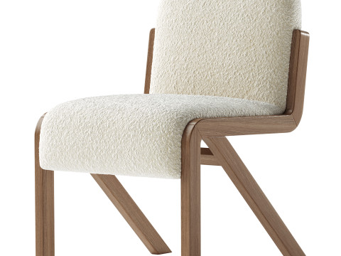 Boucle Rani Armless Dining Chair 3D मॉडल