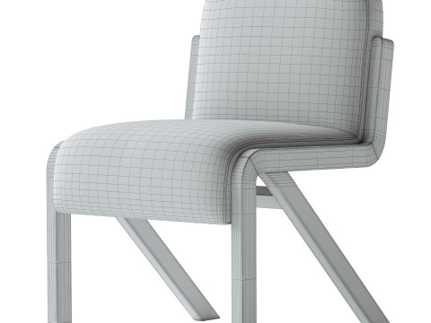 Boucle Rani Armless Dining Chair 3D मॉडल