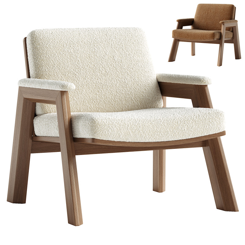 Thomas Bina Boucl Accent Chair 3D Model .c4d .max .obj .3ds .fbx .stl .blend