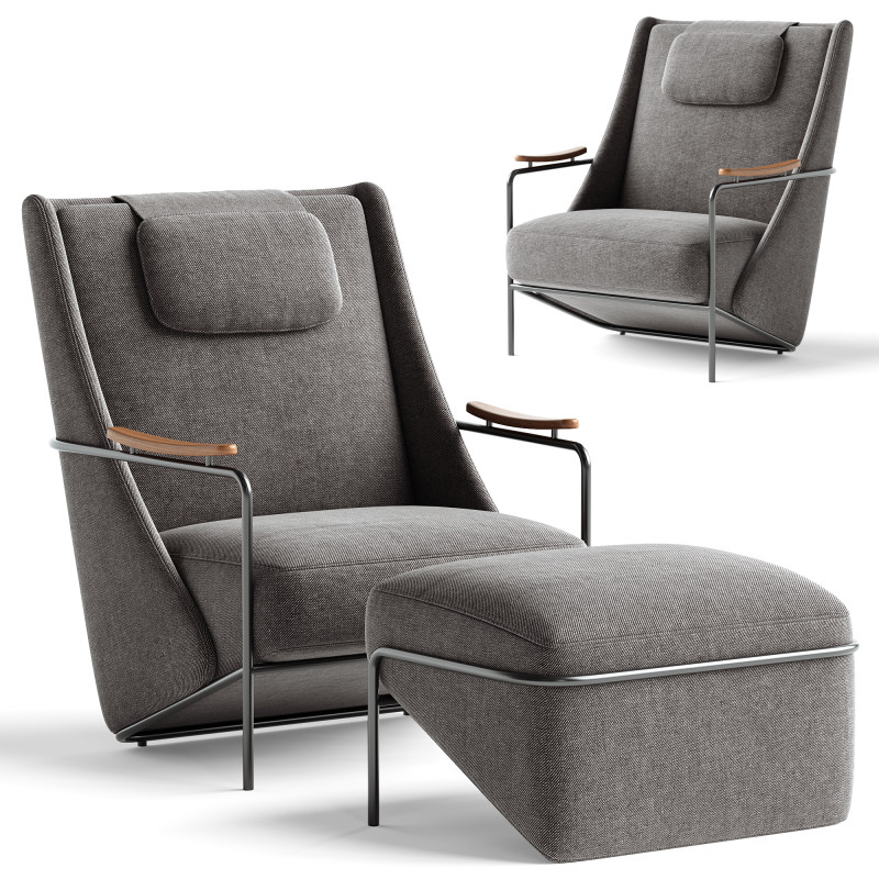 Esdra armchair 3D Модель .c4d .max .obj .3ds .fbx .stl .blend
