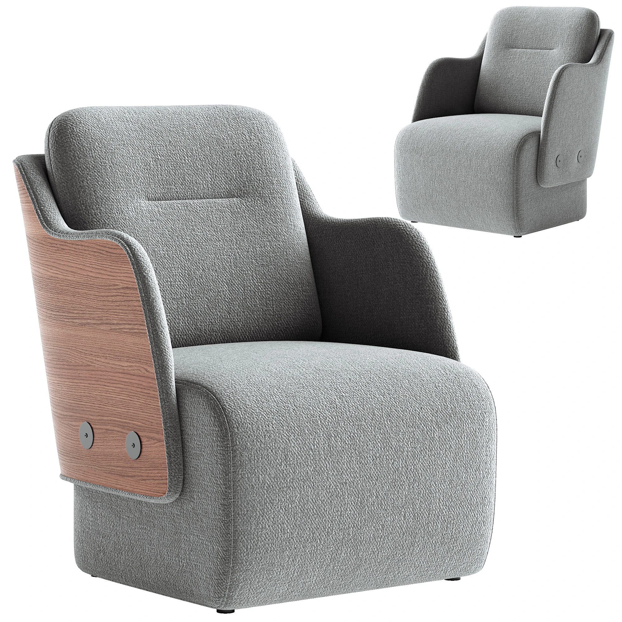 Luna armchair 3D Model .c4d .max .obj .3ds .fbx .stl .blend 