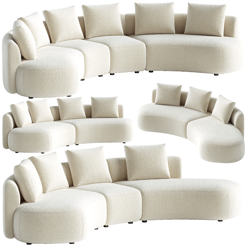 Pebble Boucle Curved Modular Sofa Modèle 3D .c4d .max .obj .3ds .fbx .stl .blend 