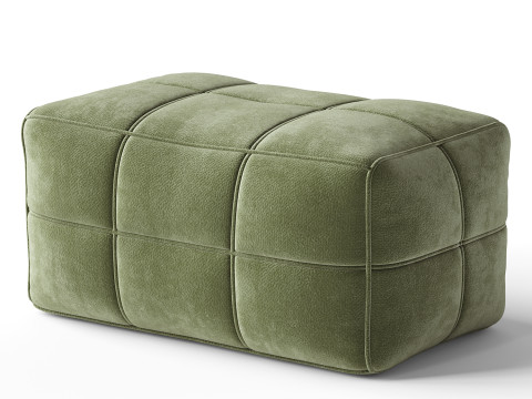 White Solid Color Bean Bag Chair 3D Model