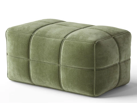 White Solid Color Bean Bag Chair 3D Model