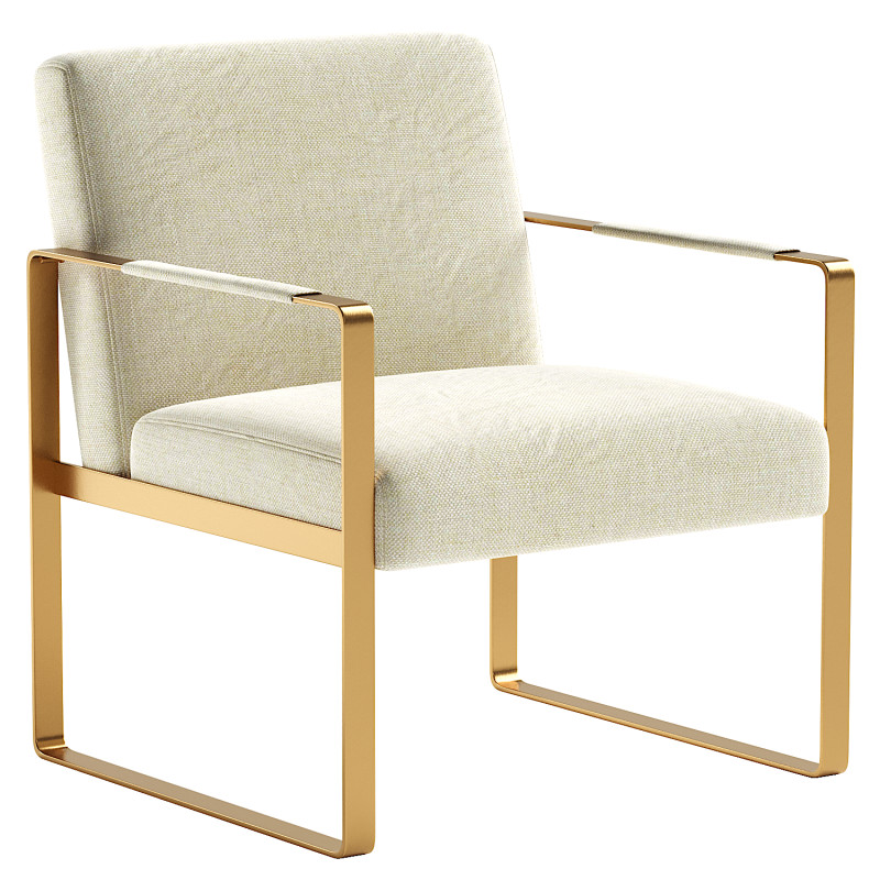 Modern Designer Metal Base Lounge Accent Chair Model 3D .c4d .max .obj .3ds .fbx .stl .blend