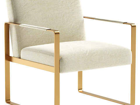 Modern Designer Metal Base Lounge Accent Chair Model 3D