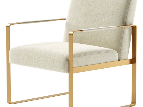 Modern Designer Metal Base Lounge Accent Chair Model 3D