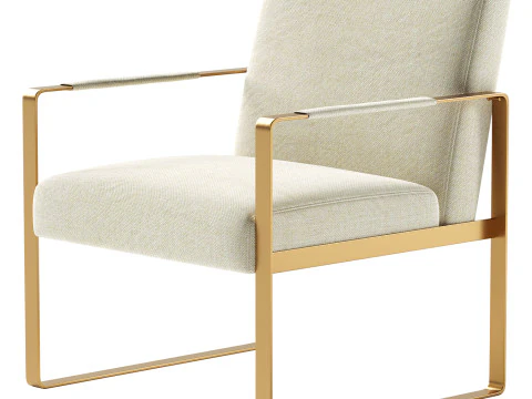 Modern Designer Metal Base Lounge Accent Chair 3D Model
