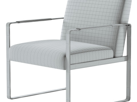 Modern Designer Metal Base Lounge Accent Chair Model 3D