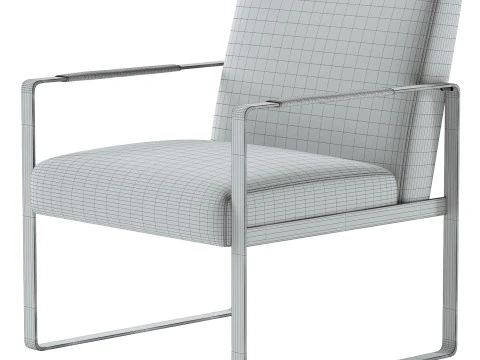 Modern Designer Metal Base Lounge Accent Chair 3D Model