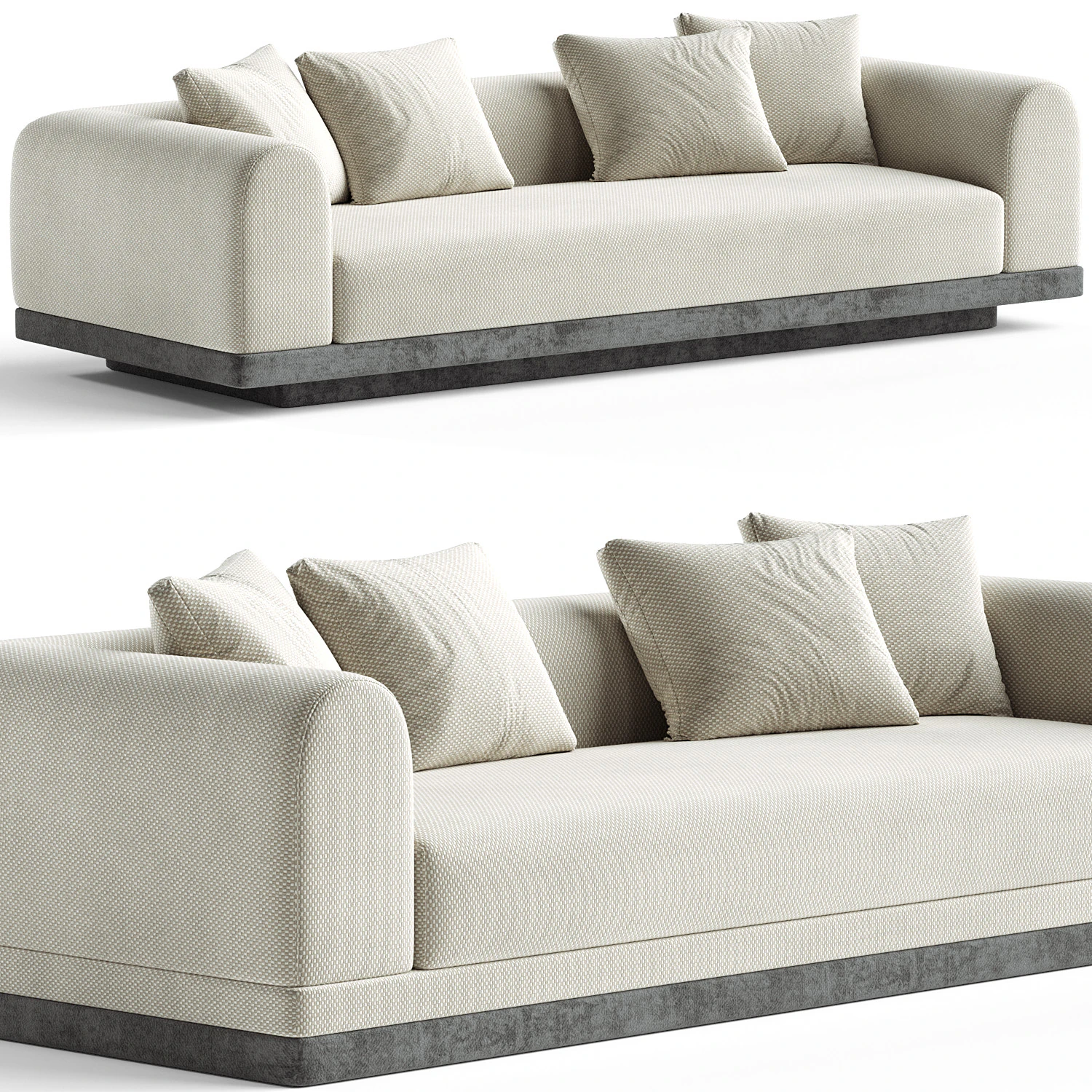 The Aqueduct Modular Sofa 255 cm 3D Model .c4d .max .obj .3ds .fbx .stl .blend 