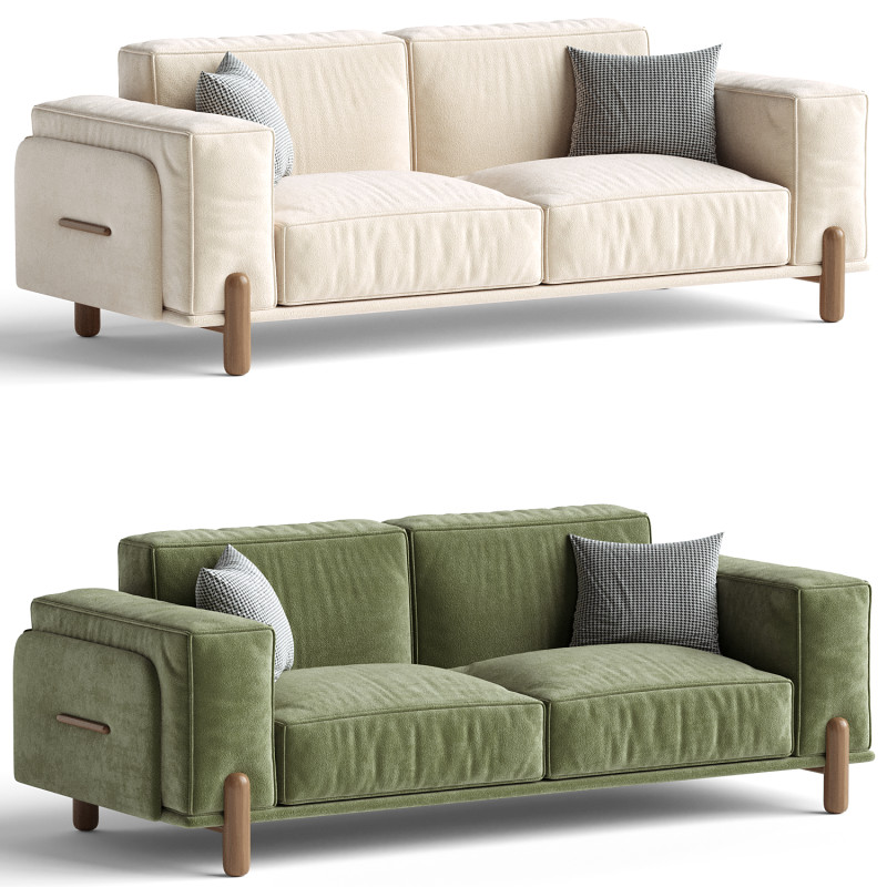 Upholstered Loveseat 3D Модель .c4d .max .obj .3ds .fbx .stl .blend 