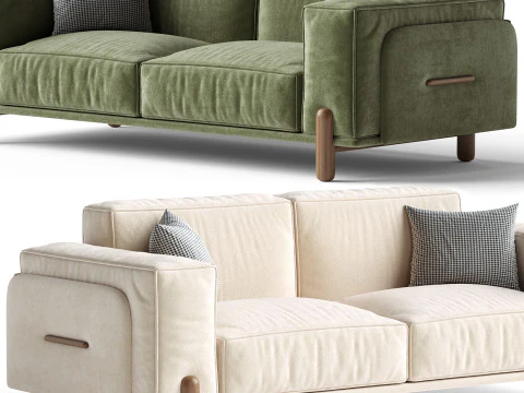 Upholstered Loveseat 3D Model