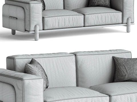 Upholstered Loveseat 3D Модель