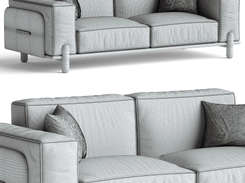 Upholstered Loveseat 3D Model