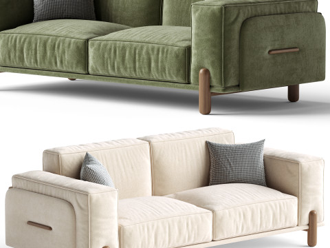 Upholstered Loveseat 3D Модель