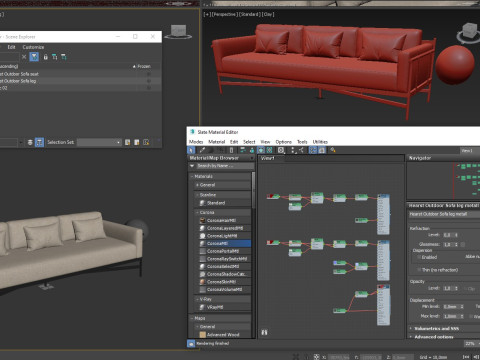 ハーストアウトドアソファ 3Dモデル