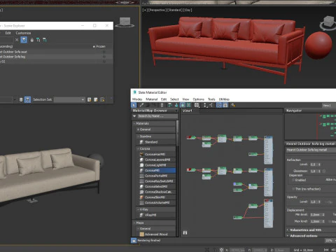 Hearst Outdoor Sofa 3D Model