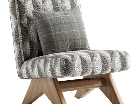 シナグ布張り安楽椅子 3Dモデル