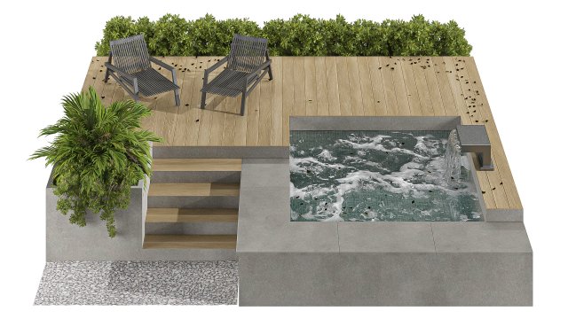 Backyard Model 3D .c4d .max .obj .3ds .fbx .stl .blend 