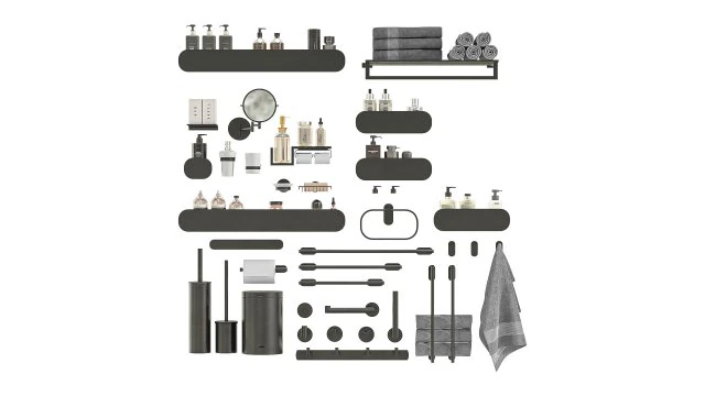 Аксессуары для ванной комнаты 3D Модель .c4d .max .obj .3ds .fbx .stl .blend 