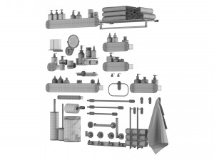 Bathroom Accessories 3D मॉडल