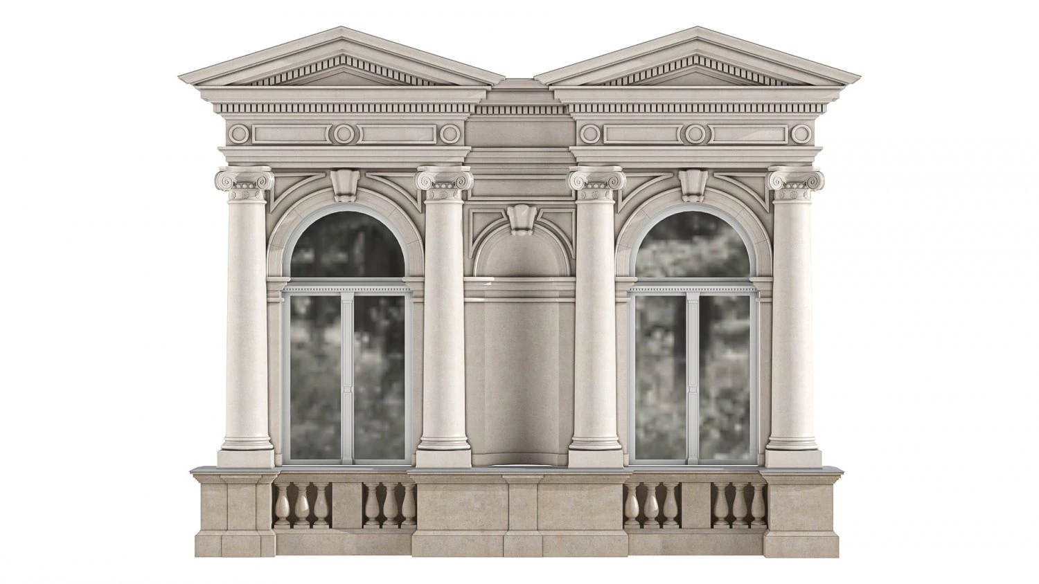 Classic Facade 3D Model .c4d .max .obj .3ds .fbx .stl .blend 