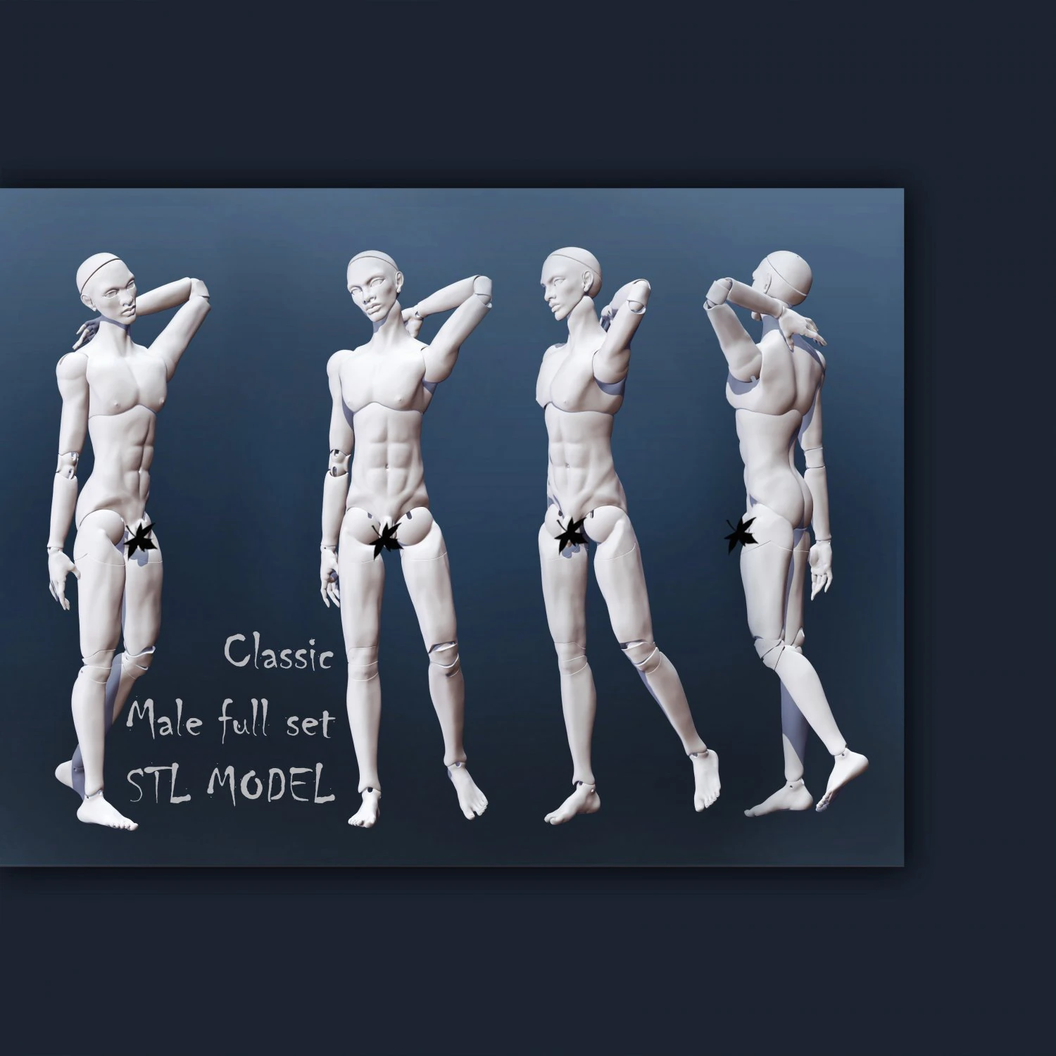 Male set 3D 3D Print Model .c4d .max .obj .3ds .fbx .stl .blend 