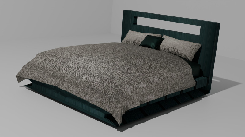 Green Bed 3Dモデル .c4d .max .obj .3ds .fbx .stl .blend 