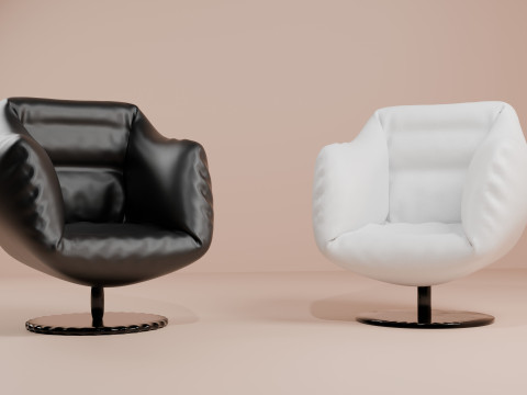 Black and white armchairs Modelo 3D