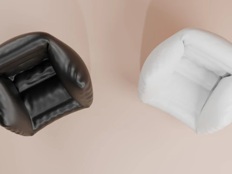 Black and white armchairs 3D Model