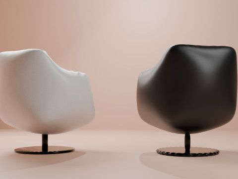 Black and white armchairs 3D 模型