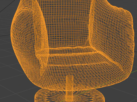 Black and white armchairs 3D Model