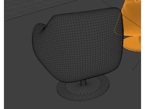 Black and white armchairs 3D Model