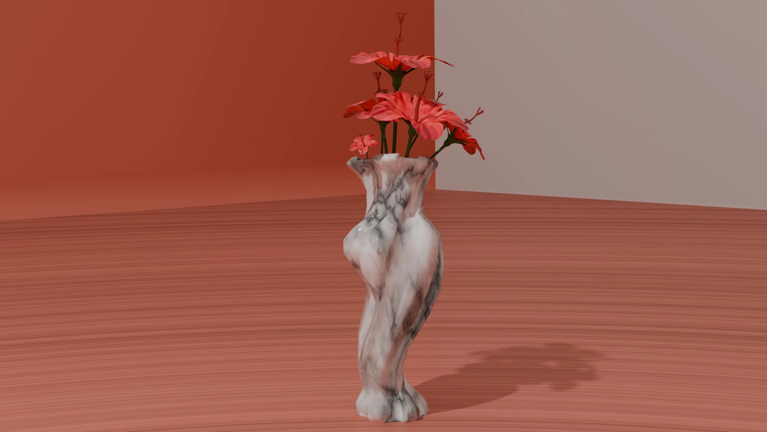 Vase with flowers 3D Model .c4d .max .obj .3ds .fbx .stl .blend