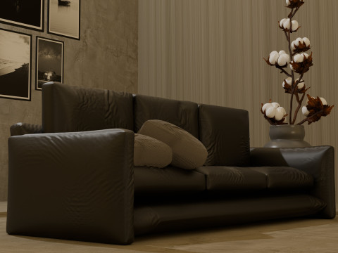 Black sofa 3D Model