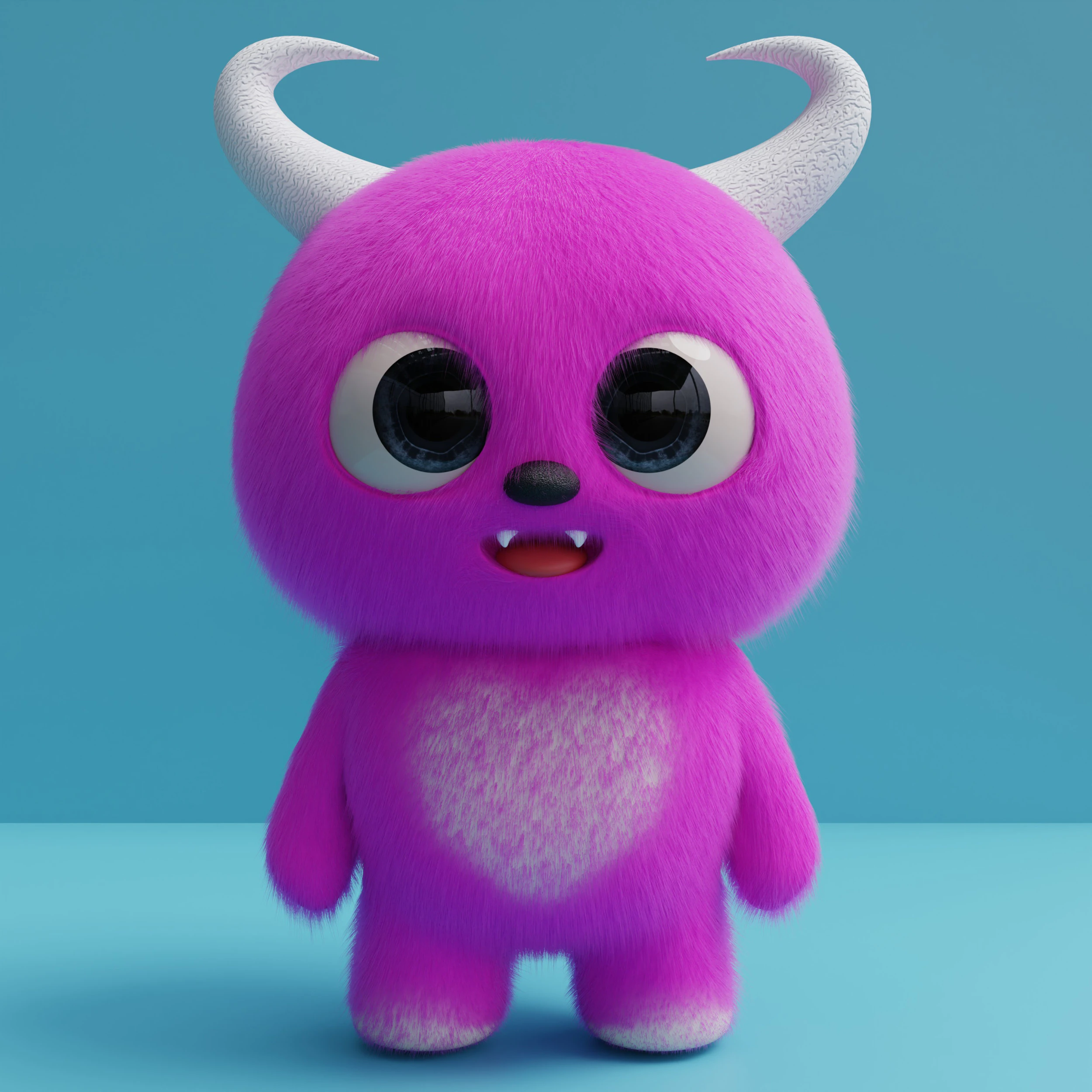 Pink cartoon monster 3D Model .c4d .max .obj .3ds .fbx .stl .blend 