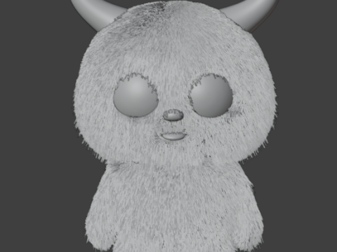 Pink cartoon monster 3D Model