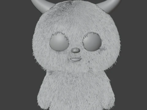 Pink cartoon monster 3D Model