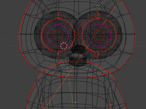 Pink cartoon monster 3D Model