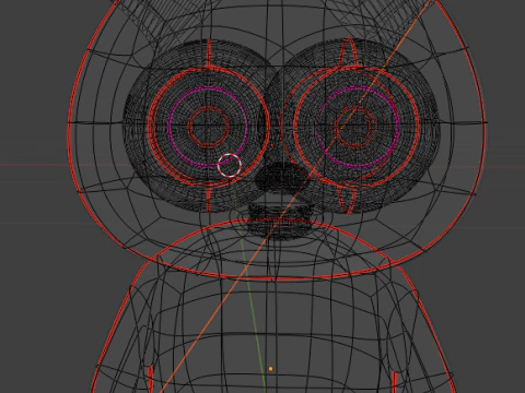 Pink cartoon monster 3D Model