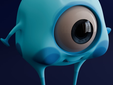 Cartoon Blue Monster 3D 模型