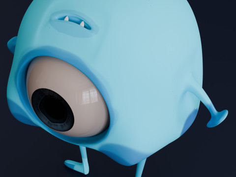 Cartoon Blue Monster 3D 模型