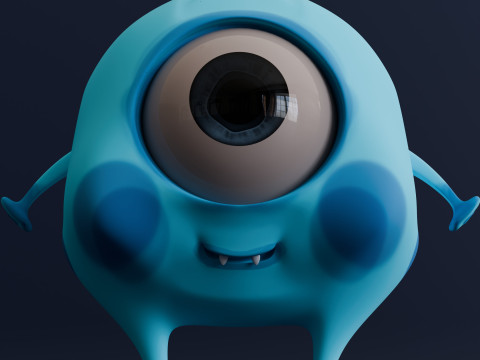 Cartoon Blue Monster 3D 模型