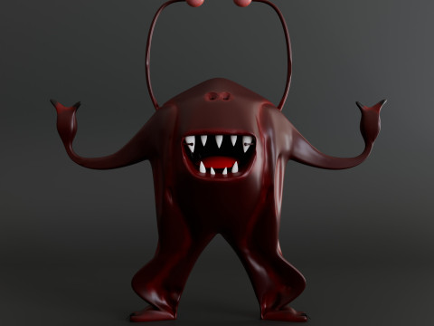 Red Cartoon Monster 3Dモデル