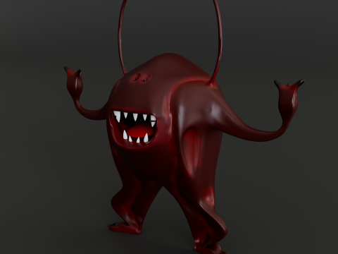 Red Cartoon Monster 3D 模型