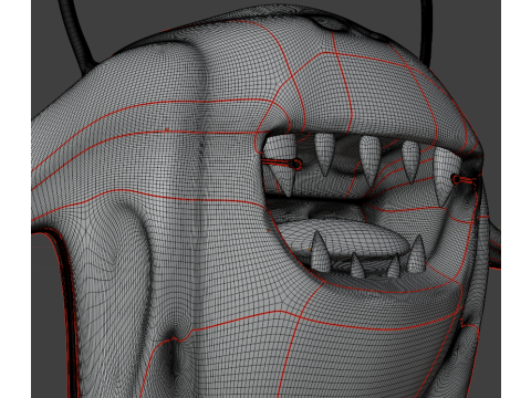 Red Cartoon Monster 3D 模型