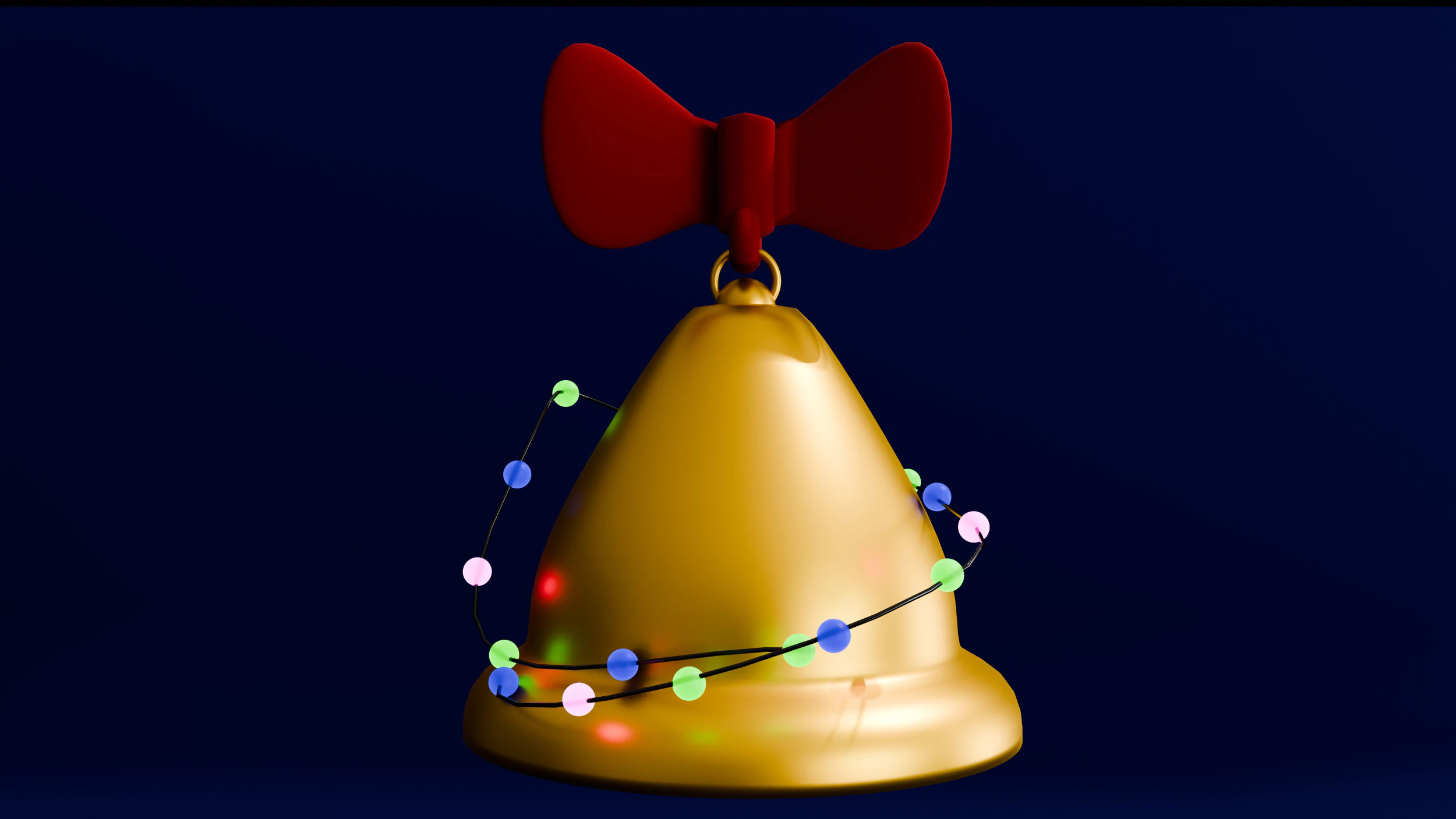 Cartoon Christmas Bell 3D Model .c4d .max .obj .3ds .fbx .stl .blend