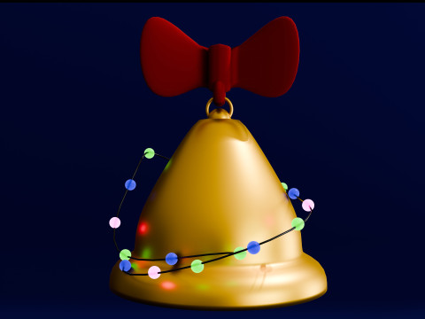 Cartoon Christmas Bell 3D Model