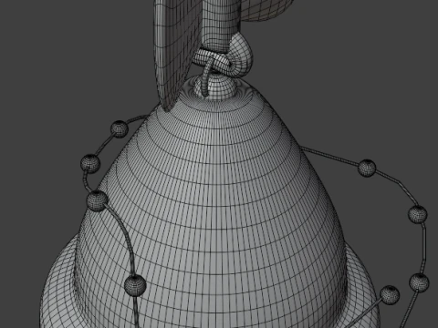 Cartoon Christmas Bell 3D Model